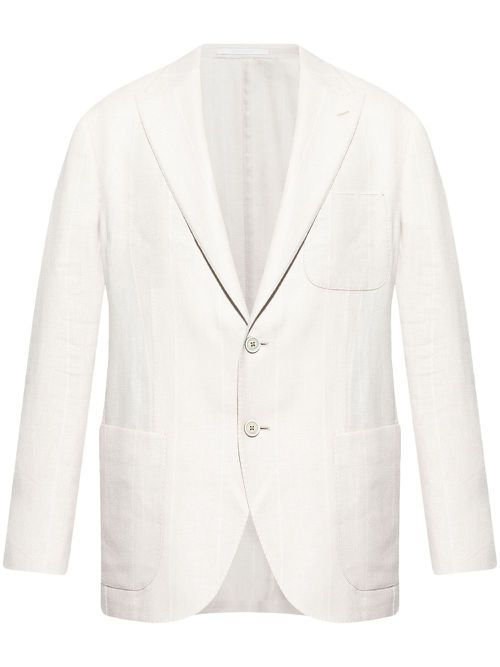 Striped pattern blazer - White