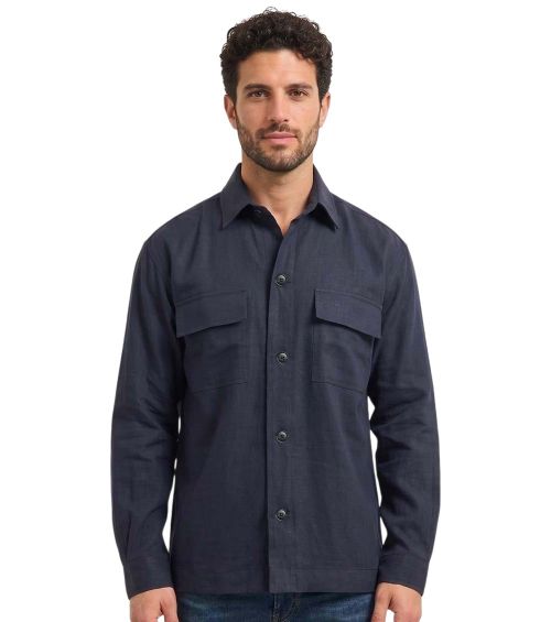 Navy Blue Solid Shirts