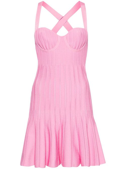 RC-plaque knitted minidress - Pink