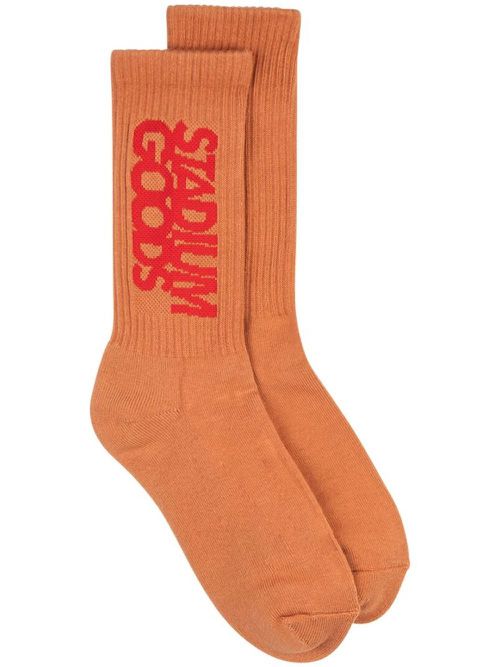 Ribbed logo "Mesa" socks - Orange