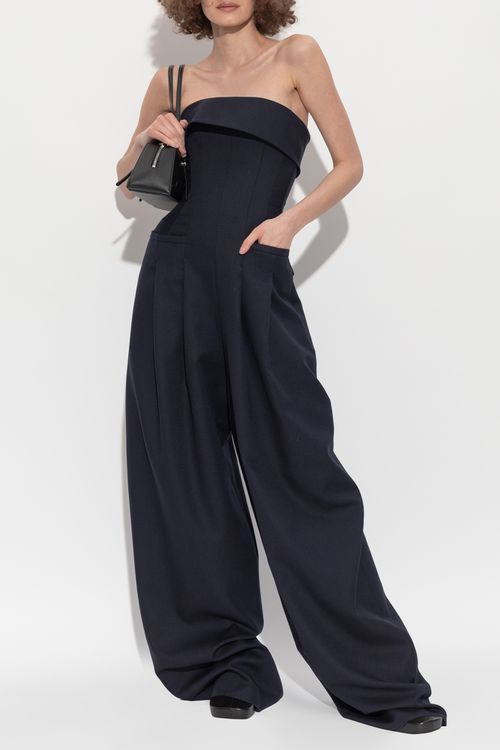 Wool Jumpsuit, Women's, Navy Blue