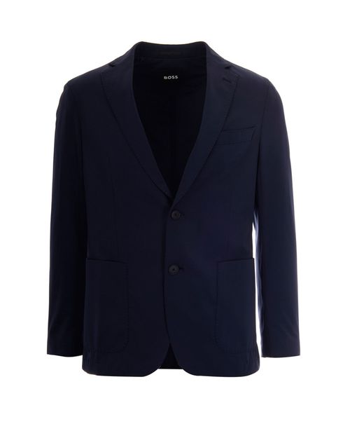 Navy Blue Notched Lapel Jacket