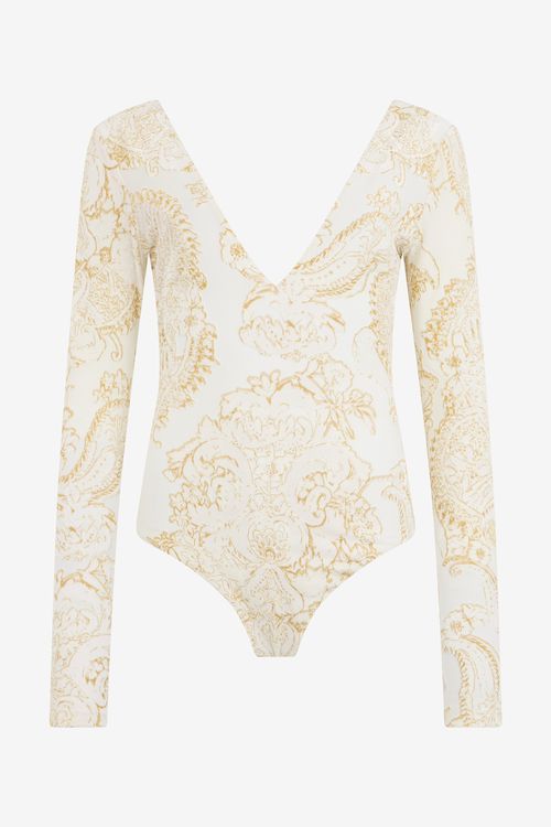 Ornamental White Print Top