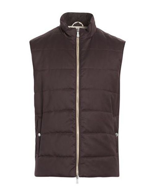 Platinum Man Vest Dark brown Size 40 Polyester, Polyamide