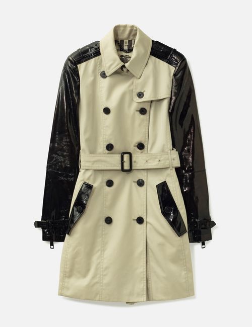 Patent Leather Sleeve Trench Coat