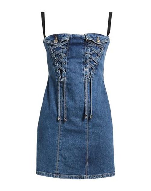 Woman Mini dress Blue Size 6 Cotton, Elastane