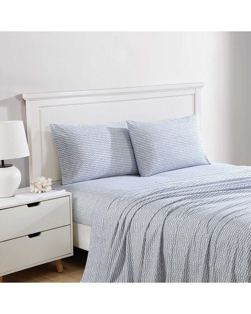 200 Thread Count Ikat Wave Cotton Percale Sheet Set