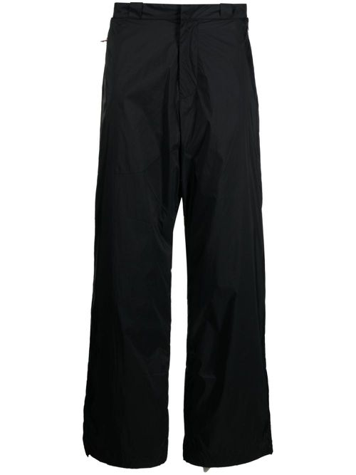 High-waisted straight-leg trousers - Black