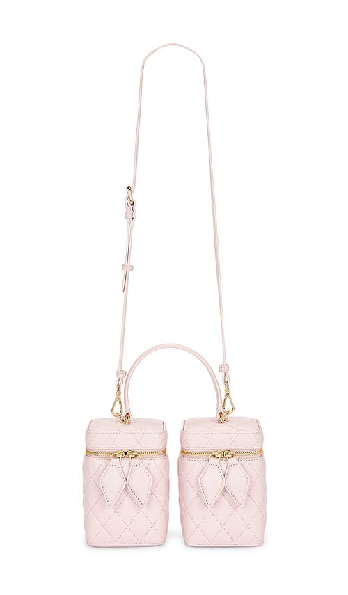 AKNVAS Rox Mini Quilted Leather Double Box Bag in Pink