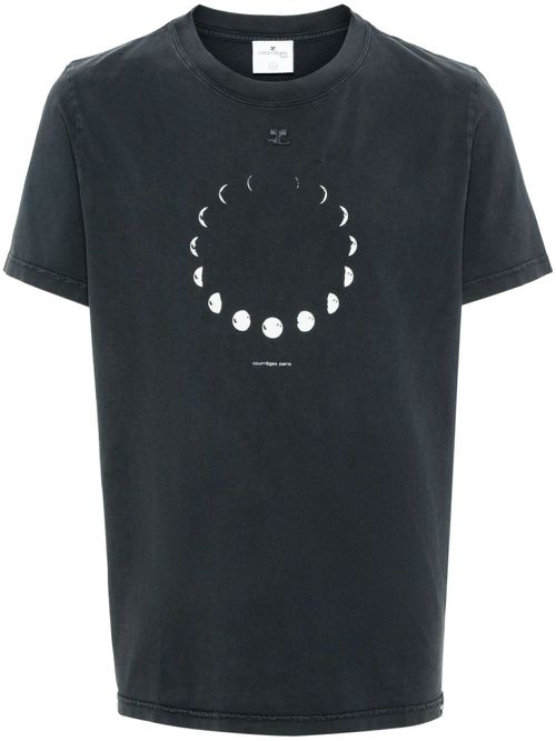 Logo-patch cotton T-shirt - Grey