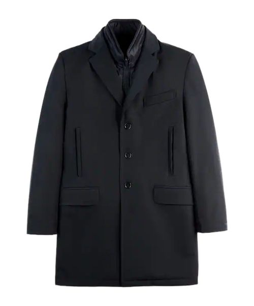 Detachable-gilet single-breasted coat