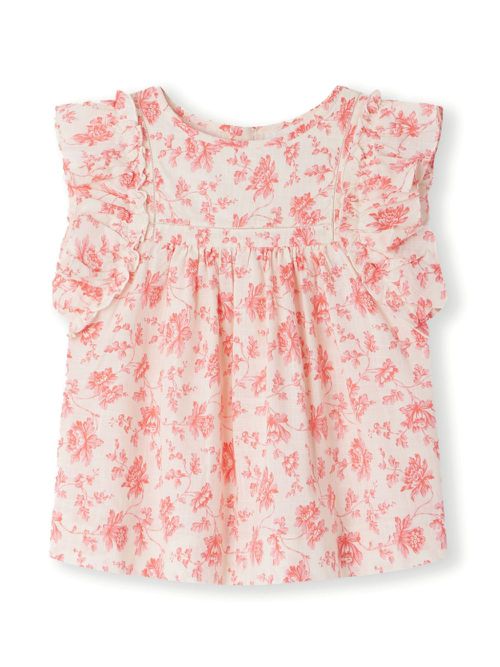 Celene floral-print cotton blouse - Neutrals