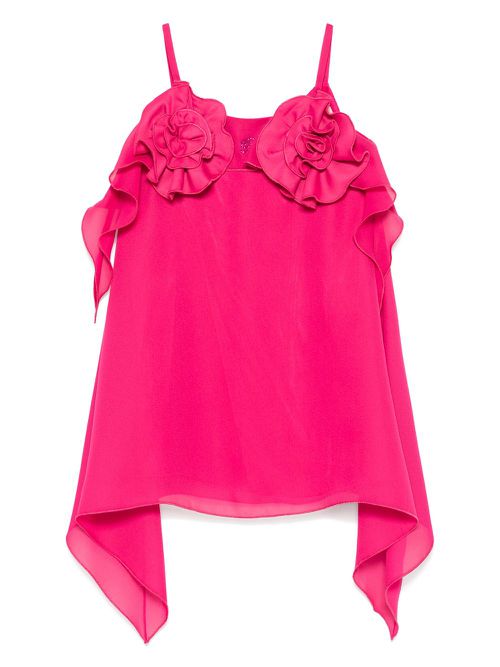 Floral-appliqué dress - Pink