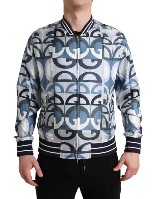Logo-Embroidered Silk Jacket — Multicolor