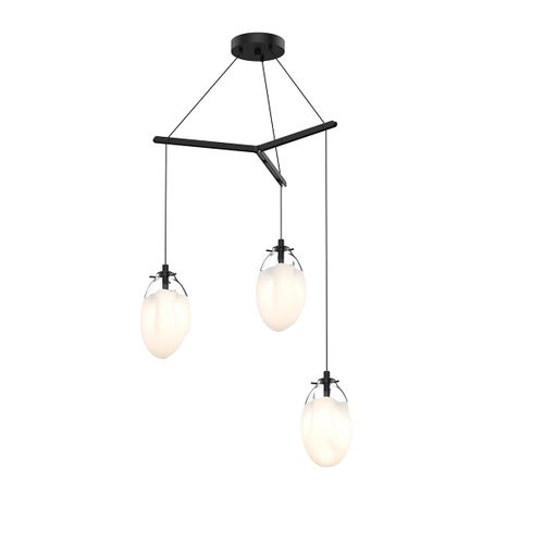 Liquid 3-Light 12" Pendant Light in Satin Black
