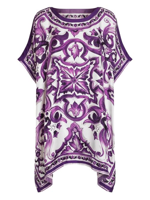 Maiolica Print Silk Kaftan