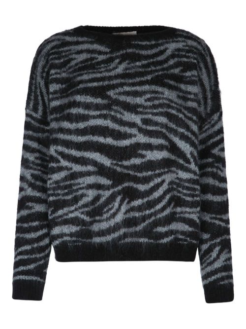 I BLUES zebra-print knit jumper - Black