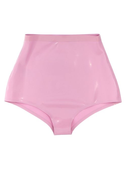 High-Waisted Latex Briefs — Pink