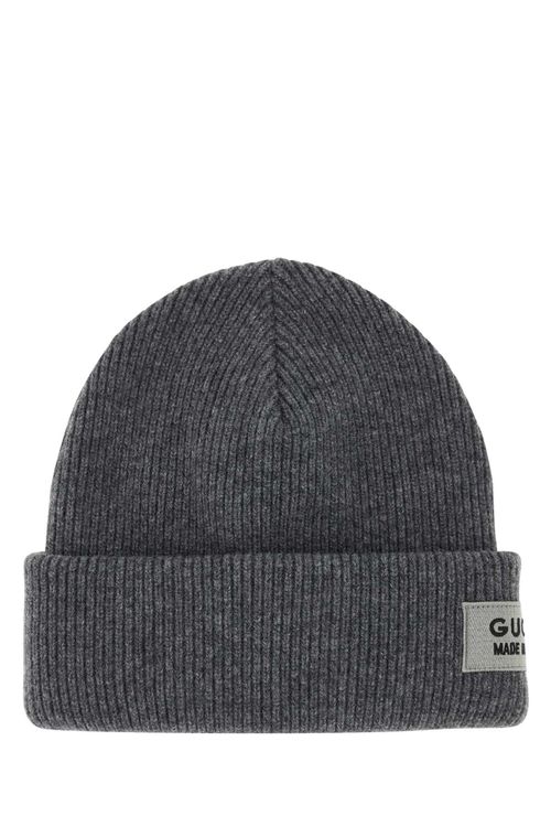 Grey Wool Beanie Hat