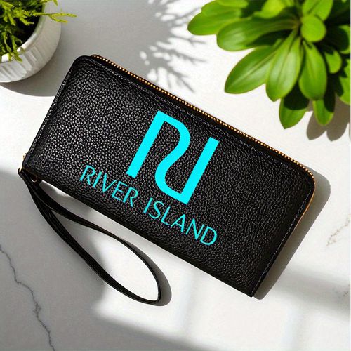 TEMU Printed Long Wallet With Wristband - Large Capacity Multi-card Holder, Vintage Style Unisex Travel & Daily Use Clutch, Durable Fabric With