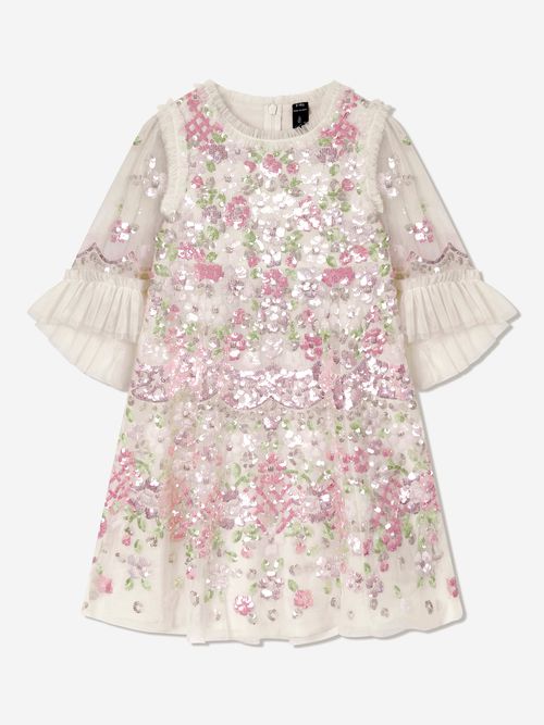 Needle & Thread Girls Tulle Garden Delight Dress in Pink 4 Yrs