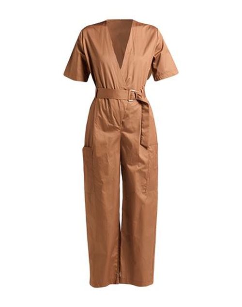 Woman Jumpsuit Brown Size 6 Cotton