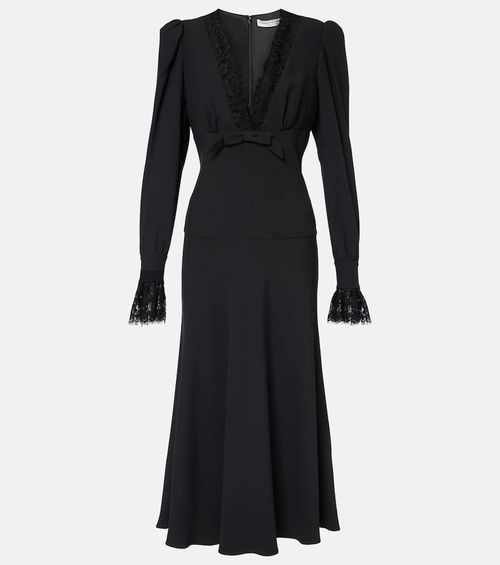Envers lace-trimmed satin midi dress