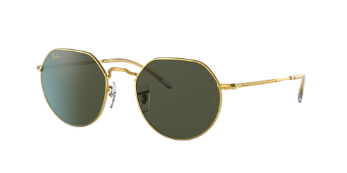RAY-BAN Unisex Sunglasses RB3565 Jack  -  Frame color: Gold, Lens color: Green