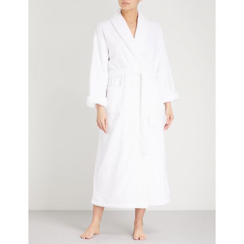 Womens White Cotton-towelling Dressing Gown