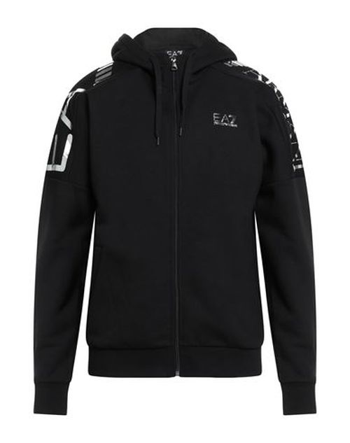 Man Sweatshirt Black Size L Cotton, Polyester, Elastane