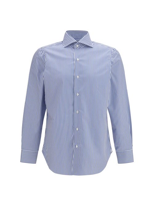 Striped Cotton Shirt — Blue