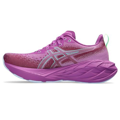 ASICS Women's NOVABLAST 4 Trail Running Shoe, 8.5, Nature Bathing/Rose Rouge