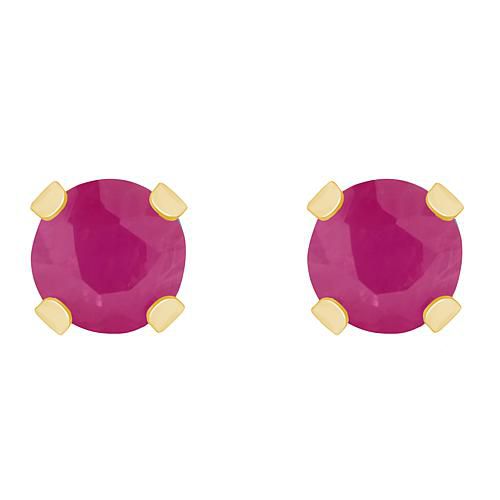 14K Yellow Gold 3mm Round Gemstone Stud Earrings