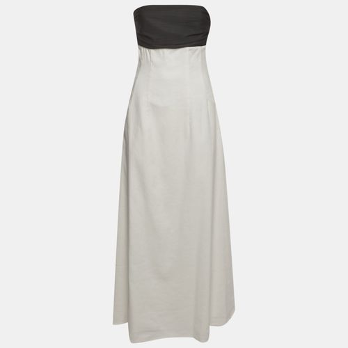 White/black Cotton Strapless Marcia Dress