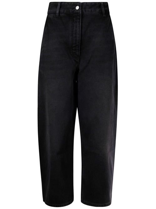 Cropped Denim Jeans — Black