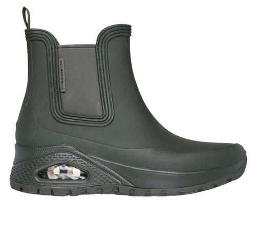 Skechers Women's Waterproof: UNO Rugged - Dancing N The Rain Boots in Leopard, 4 | Synthetic/Textile