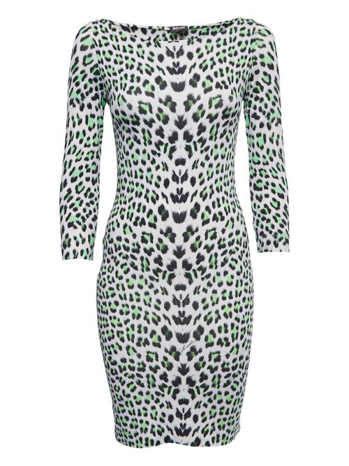 Pre-owned leopard-print dress - White