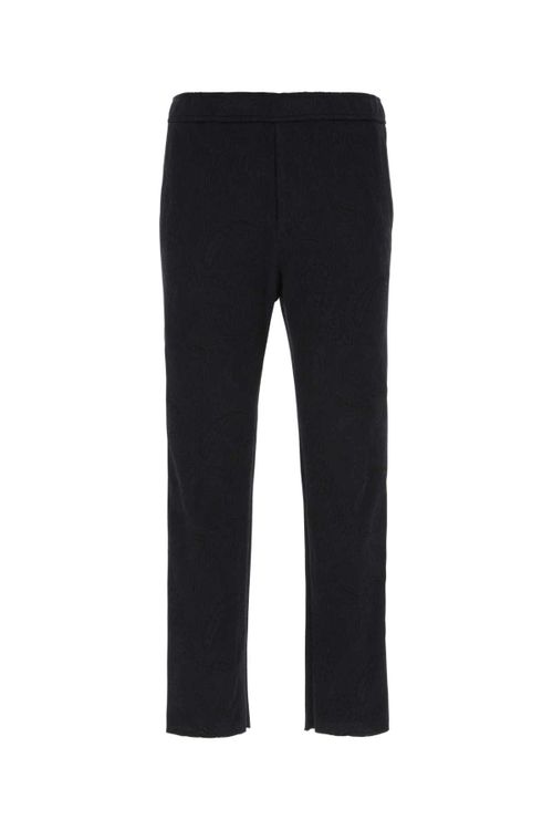 Embroidered Cotton Trouser — Black