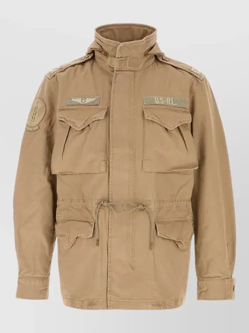 Polo Ralph Lauren - cotton jacket hood drawstring waist epaulette