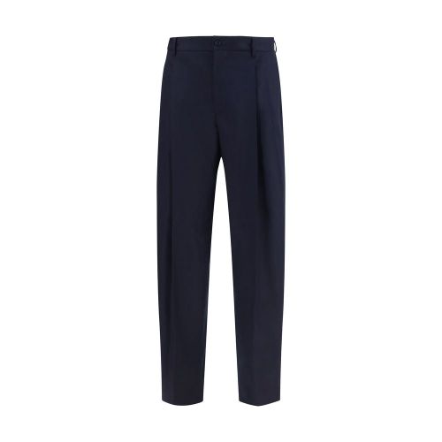 Merino Wool Flannel Trousers — Navy