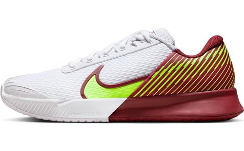 Nike Air Zoom Vapor Pro 2 Men's Hard Court Tennis Shoes (DR6191-105, White/Black/Poison Green)