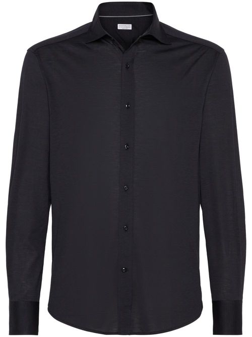 Silk-cotton jersey shirt - Black