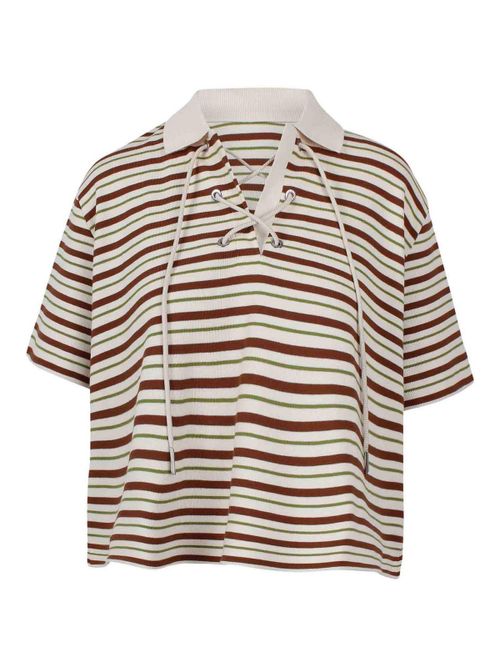 Striped cotton polo shirt
