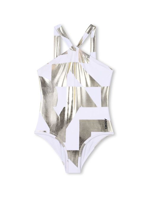 Logo-print swimsuit - Gold