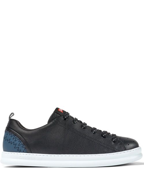 Runner Four decorative-stitching leather sneakers - Black