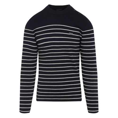 Striped Embroidered-logo Sweater