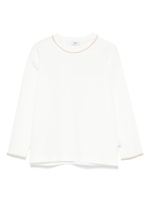Lurex-detailing T-shirt - White