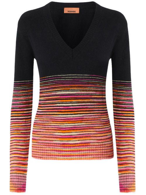 Dégradé-effect cashmere sweater - Black