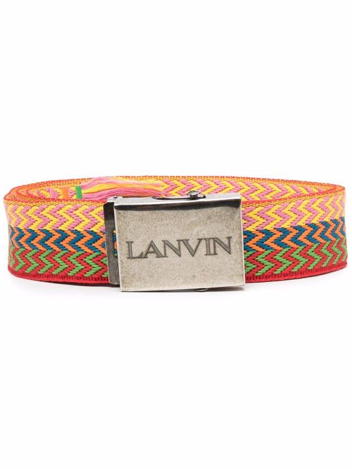 Chevron-knit buckle belt - Red