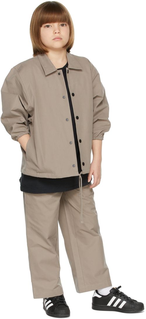 Kids Taupe Relax Slacks